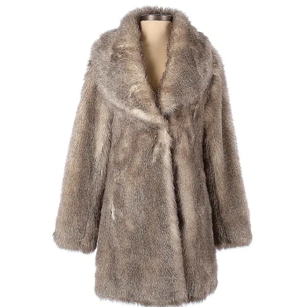 ✅ Unreal Fur Elixir Coat, Gray-Natural (S)